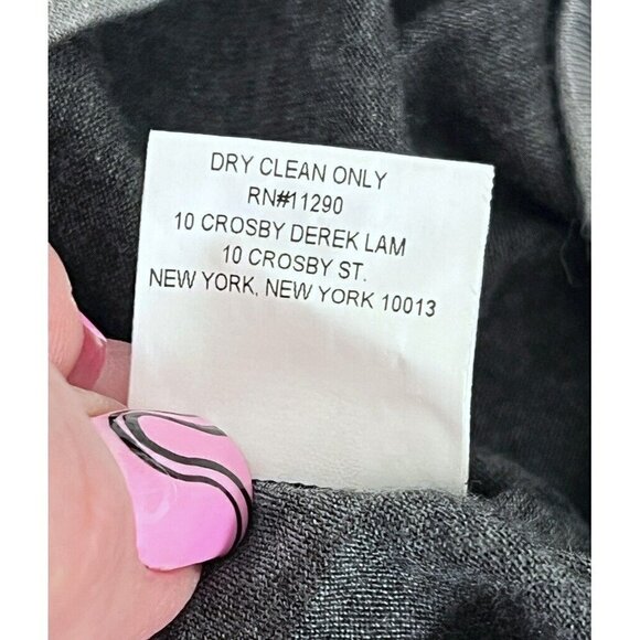 DEREK LAM 10 CROSBY Two Tone Gray Long Sleeve Ruched Sides Tee Shirt Dress Sz S - Picture 6 of 7